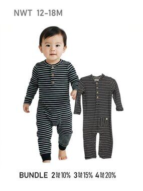 NWT - Long Sleeve Stripe Polo Romper from Me & Henry - size 12/18m